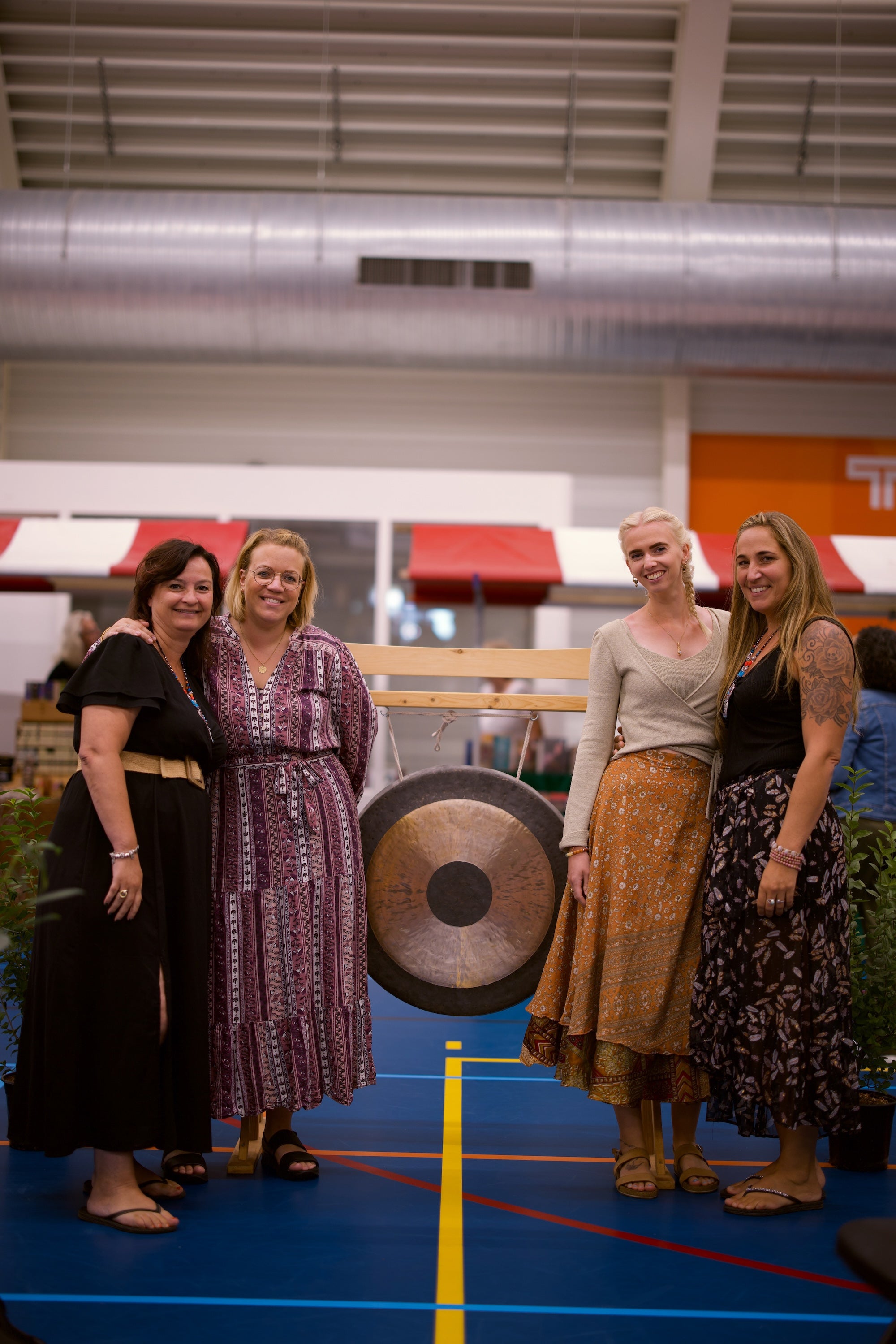 Spiritual Experience Event group people smiling with gong